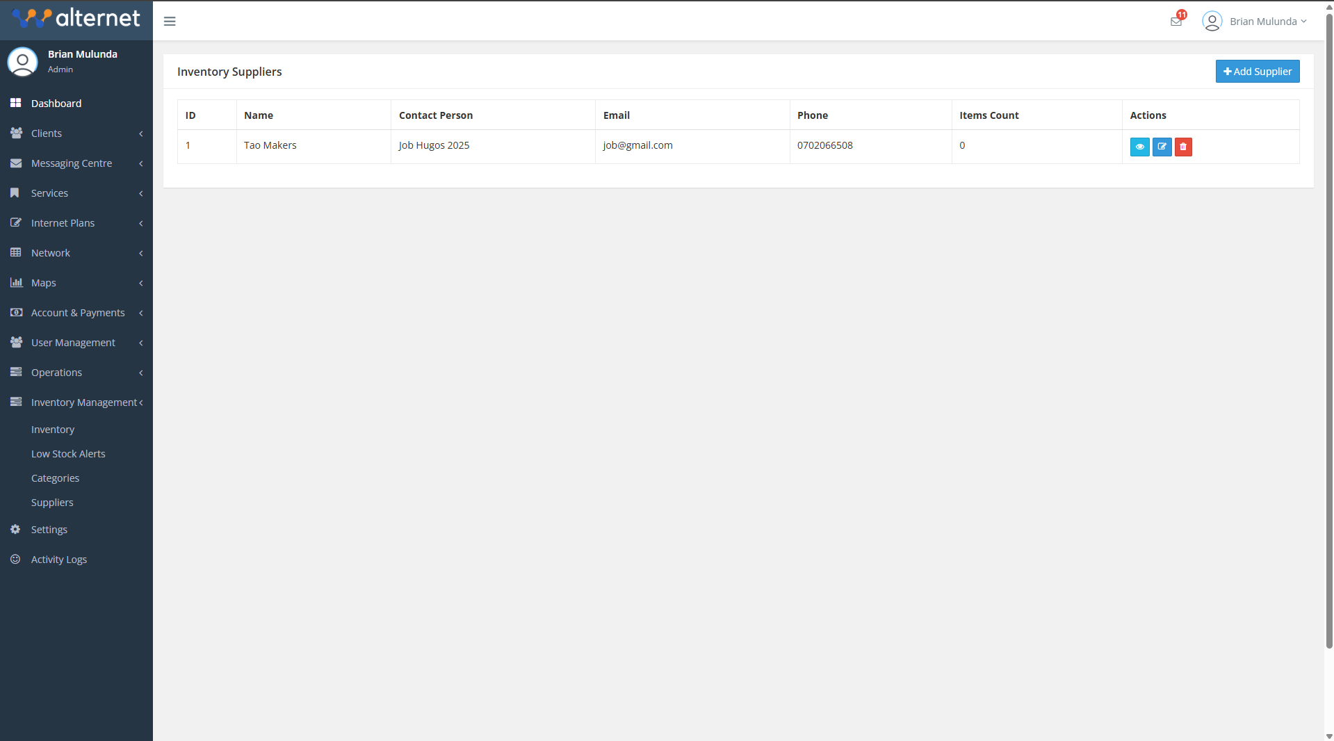 Suppliers Management